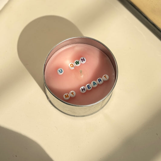 U Own My Heart Tin Candle